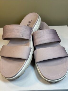 Ryka Diva Women’s Slide Sandals Mauve Size 8 2 Strap Shoes